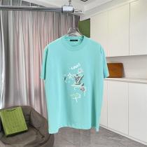 ルイヴィトン 偽物 手書き風 グラフィックプリント Tシャツ パープル カジュアルアート LOUIS VUITTON