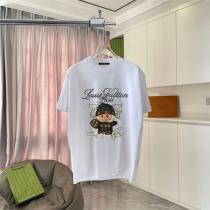 LOUIS VUITTON スーパーコピー プリント クルーネック Tシャツ アートキャラクター風 ルイヴィトン