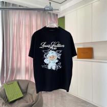 LOUIS VUITTON スーパーコピー プリント クルーネック Tシャツ アートキャラクター風 ルイヴィトン
