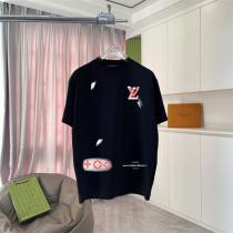 新登場 ルイヴィトン コピー アメリカンフラッグLVロゴ×モノグラムパッチ Tシャツ LOUIS VUITTON