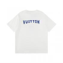 ルイヴィトン コピー 幾何学ロゴ×フラワーモチーフ クルーネック Tシャツ ミニマル LOUIS VUITTON
