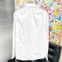 ルイヴィトン コピー レザーワッペンロゴ 長袖ドレスシャツ ブラック クラシック LOUIS VUITTON