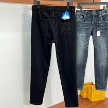 LOEWE 偽物 ハウル刺繍＆ロゴポケット デニムパンツ スタジオジブリコラボ風 ジーンズ ロエベ