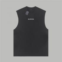 バレンシアガ コピー タンクトップ シンプルロゴ ワイドショルダーデザイン ブラック BALENCIAGA