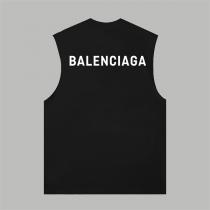 バレンシアガ コピー タンクトップ シンプルロゴ ワイドショルダーデザイン ブラック BALENCIAGA
