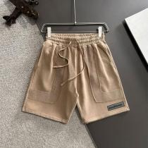 バレンシアガ 偽物 ハーフパンツ ラベルロゴ付きフリンジ カジュアルショーツ BALENCIAGA