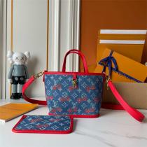 ルイヴィトン コピー トートバッグ モノグラムデニム チェリーパターン レッドトリム LOUIS VUITTON