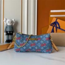 LOUIS VUITTON 偽物 ショルダーバッグ モノグラムデニム チェリープリント チェーンポシェット ルイヴィトン