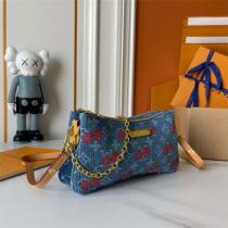 LOUIS VUITTON 偽物 ショルダーバッグ モノグラムデニム チェリープリント チェーンポシェット ルイヴィトン