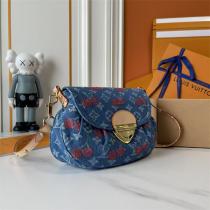 ルイヴィトン コピー ショルダーバッグ デニム チェリー柄 ロックイットフラップ LOUIS VUITTON