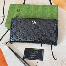  Gucc1 コピー 財布 マイクロGucc1ッシマ レザー ラウンドファスナーウォレット ブラック Gucc1