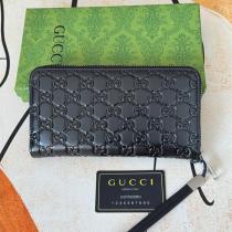  Gucc1 コピー 財布 マイクロGucc1ッシマ レザー ラウンドファスナーウォレット ブラック Gucc1