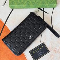 Gucc1 コピー 財布 マイクロGucc1ッシマ レザー ラウンドファスナーウォレット ブラック Gucc1