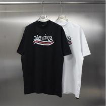 バレンシアガ スーパーコピー トリコロールウェーブ刺繍ロゴTシャツ カジュアルモード BALENCIAGA