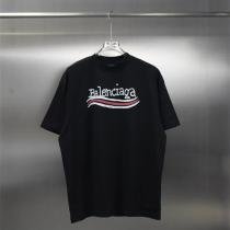 バレンシアガ スーパーコピー トリコロールウェーブ刺繍ロゴTシャツ カジュアルモード BALENCIAGA