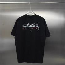 バレンシアガ スーパーコピー トリコロールウェーブ刺繍ロゴTシャツ カジュアルモード BALENCIAGA