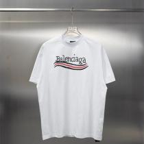 バレンシアガ スーパーコピー トリコロールウェーブ刺繍ロゴTシャツ カジュアルモード BALENCIAGA