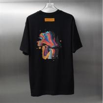 LOUIS VUITTON スーパーコピー アートペイントパターンTシャツ カラフル抽象 ブラック＆ホワイト ルイヴィトン
