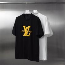  LOUIS VUITTON 偽物 イエローLVビッグロゴTシャツ モノグラムモチーフ カジュアルスタイル ルイヴィトン