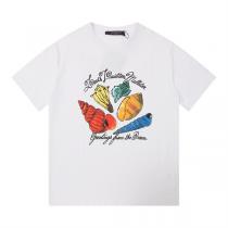 LOUIS VUITTON コピー シェルモチーフプリントTシャツ マリンテイストデザイン 前後アート入り ルイヴィトン