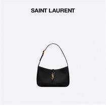 サンローラン 偽物 ショルダーバッグ アイコニックロゴ付 ミニマルデザイン ブラックレザー YSL