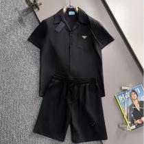 プラダ スーパーコピー オープンカラーシャツ＆ショーツセット 上質シルエット半袖上下セット PRADA 