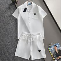 プラダ スーパーコピー オープンカラーシャツ＆ショーツセット 上質シルエット半袖上下セット PRADA 