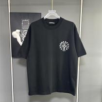  CHROME HEARTS コピー マルチロゴクロスTシャツ ブラックコットン カジュアルデザイン クロムハーツ
