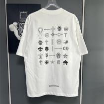  CHROME HEARTS コピー マルチロゴクロスTシャツ ブラックコットン カジュアルデザイン クロムハーツ