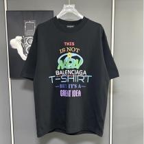 BALENCIAGA コピー Tシャツ スポーツロゴ＆メッセージプリント入り カジュアル半袖トップス バレンシア