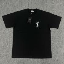 YSL スーパーコピー Tシャツ ロゴプリント入り半袖カットソー モノグラム 綿素材 2色展開 メンズ サンローラン