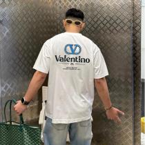 ヴァレンティノ コピー Tシャツ ロゴ刺繍入りシンプルクルーネックトップス メンズ カジュアル VALENTINO