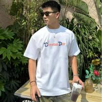 ディオール 偽物 Tシャツ ヴィンテージ風カラー切替ロゴプリント半袖 2色展開 クリスチャン DIOR