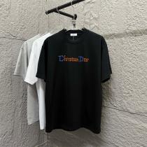 ディオール 偽物 Tシャツ ヴィンテージ風カラー切替ロゴプリント半袖 2色展開 クリスチャン DIOR