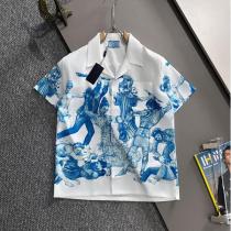  プラダ コピー シャツ 伝統芸術プリント開襟半袖シャツ アートな美学漂うデザイン おすすめ プラダ