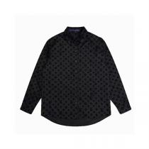 ルイヴィトン コピー シャツ モノグラム総柄ジャカード ロングスリーブ ブラック メンズ LOUIS VUITTON
