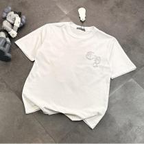 CHROME HEARTS スーパーコピー Tシャツ マルチカラークロスバックアート スタッズ装飾 クロムハーツ
