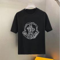 モンクレール コピー Tシャツ 幾何学ロゴデザイン ブラック アーバンモード 半袖 トップス MONCLER