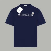 モンクレール 偽物 Tシャツ クラシックロゴ シンプルデザイン ネイビーブルー トップス MONCLER