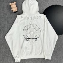 クロムハーツ  偽物 パーカー ゴシック刺繍ロゴ入り  ネイビー フーディー ストリート CHROME HEARTS