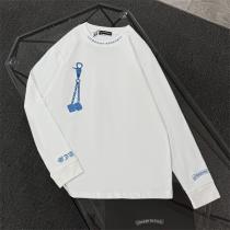 クロムハーツ 偽物 長袖Tシャツ ドッグタグプリント ロゴネック＆スリーブ装飾付き ストリート CHROME HEARTS
