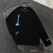 クロムハーツ 偽物 長袖Tシャツ ドッグタグプリント ロゴネック＆スリーブ装飾付き ストリート CHROME HEARTS