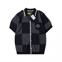 新登場 LOUIS VUITTON コピー シャツ モノグラム柄ボタンシャツ 高級ニット素材 希少 ルイヴィトン