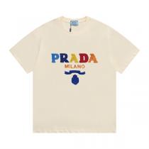プレミアム PRADA スーパーコピー カラフル刺繍 ロゴ Tシャツ モダンで洗練された 着心地抜群 プラダ