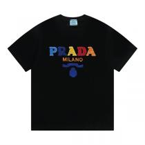 プレミアム PRADA スーパーコピー カラフル刺繍 ロゴ Tシャツ モダンで洗練された 着心地抜群 プラダ