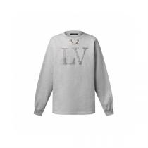 LOUIS VUITTON コピー トレーナー LVロゴ リント クラフトネックアクセントスウェット ルイヴィトン