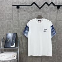 LOUIS VUITTON コピー Tシャツ モノグラム切替スリーブ ホワイトデザイン トレンド ルイヴィトン