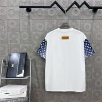 LOUIS VUITTON コピー Tシャツ モノグラム切替スリーブ ホワイトデザイン トレンド ルイヴィトン