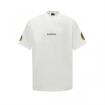 高級 バレンシアガ  スーパーコピー Ｔシャツ ブラック クラシックフィット ワッペン刺繍入り BALENCIAGA