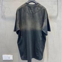 BALENCIAGA 偽物 Ｔシャツ フェードグレー ポロボタン 半袖カジュアルトップス メンズ バレンシアガ